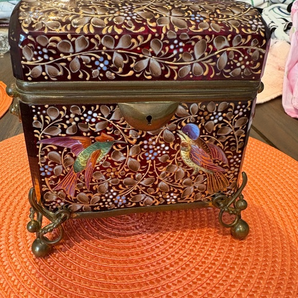 Rare Moser Vintage Antique 19 th century Bohemian Ornate enameled trinket box - Picture 2 of 14